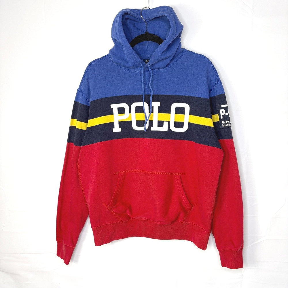 Polo Ralph‎ Lauren Spellout Sport P-93 Hoodie Small Vintage 90's Sweatshirt